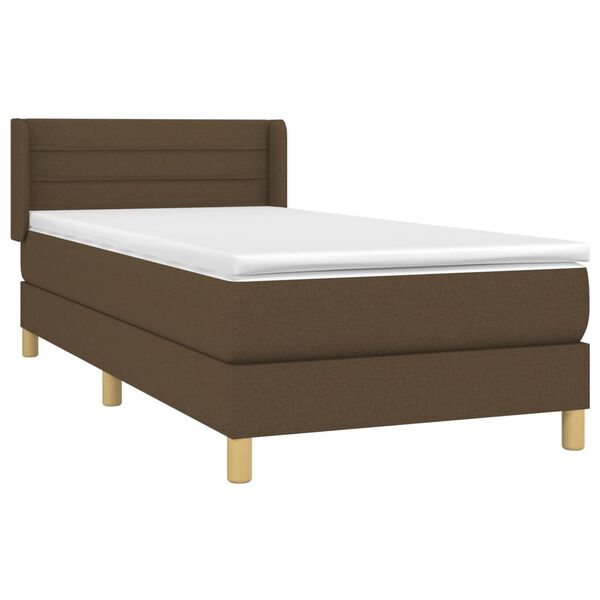 vidaXL Sommier &agrave; lattes de lit avec matelas Marron fonc&eacute; 90x200 cm