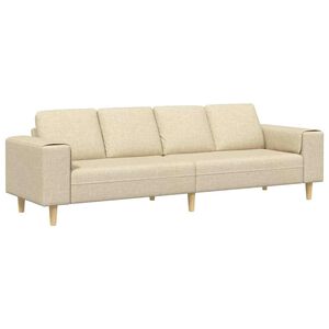 vidaXL Canap&eacute; de salon Cr&egrave;me 250 x 77 x 76 cm Polyester