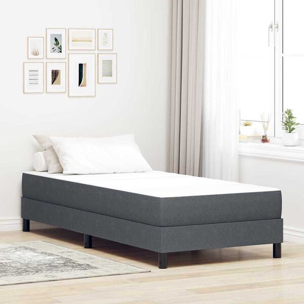 vidaXL Matelas de Lit avec matelas Gris 90 x 200 cm tissu