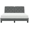 vidaXL Lit avec matelas gris fonc&eacute; 140x200 cm tissu