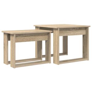 vidaXL Ensemble de tables basses 2 pc Ch&ecirc;ne Sonoma 50 x 52 x 42 cm