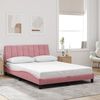 vidaXL Cadre de lit avec LED sans matelas Hanko rose 140x190cm velours