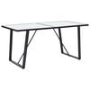 vidaXL Table de salle &agrave; manger Blanc 160x80x75 cm Verre tremp&eacute;