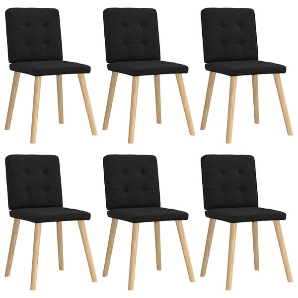 vidaXL Chaises à manger lot de 6 noir tissu