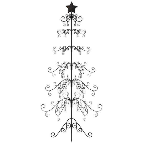 vidaXL Arbre de Noël en métal pour décoration noir 180 cm