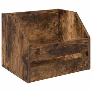 vidaXL Bo&icirc;te d'albums vinyles Ch&ecirc;ne fum&eacute; 38 x 30 x 29 cm