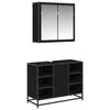 vidaXL Ensemble de mobilier de salle de bain 2 pcs Ch&ecirc;ne noir
