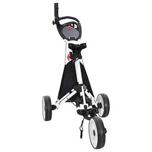 vidaXL Trolley de Golf Noir et Blanc Aluminium Pliable