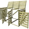 vidaXL Abri pour poubelle triple 240 L Bois impr&eacute;gn&eacute;