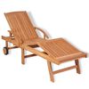vidaXL Chaise longue Bois de teck solide