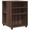 vidaXL Table d'appoint avec roues ch&ecirc;ne marron bois d'ing&eacute;nierie