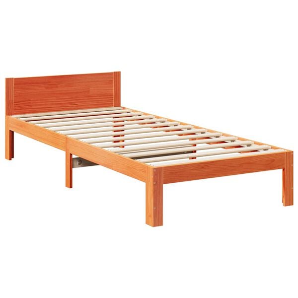 vidaXL Cadre de lit sans matelas cire marron 80x200 cm bois pin massif