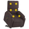 vidaXL Fauteuil inclinable de massage Marron fonc&eacute; Tissu