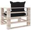 vidaXL Salon palette de jardin 5 pcs avec coussins bois de pin