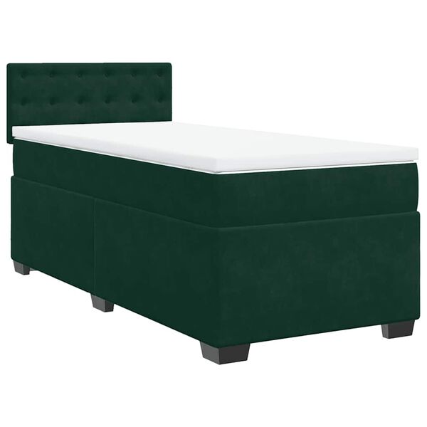 vidaXL Sommier &agrave; lattes de lit avec matelas Vert fonc&eacute; 100x200 cm