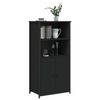 vidaXL Buffet haut noir 62x36x121,5 cm bois d'ing&eacute;nierie