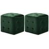 vidaXL 2 pcs Tables de chevet Vert 30x30x30 cm Tissu velours