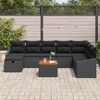vidaXL Ensemble de canap&eacute; de jardin avec coussin 9 pcs Noir Poly rotin