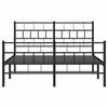 vidaXL Cadre de lit métal sans matelas avec pied de lit noir 150x200cm