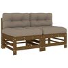 vidaXL Canap&eacute;s centraux avec coussins 2 pcs marron miel