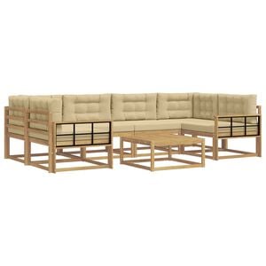 vidaXL Ensemble de canap&eacute;s d'ext&eacute;rieur 5 pc Blanc et Beige