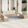 vidaXL Salon de jardin avec coussins 8 pcs beige r&eacute;sine tress&eacute;e