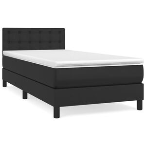 vidaXL Sommier &agrave; lattes de lit avec matelas Noir 80x200cm Similicuir