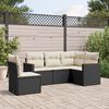 vidaXL Salon de jardin 5 pcs avec coussins noir r&eacute;sine tress&eacute;e