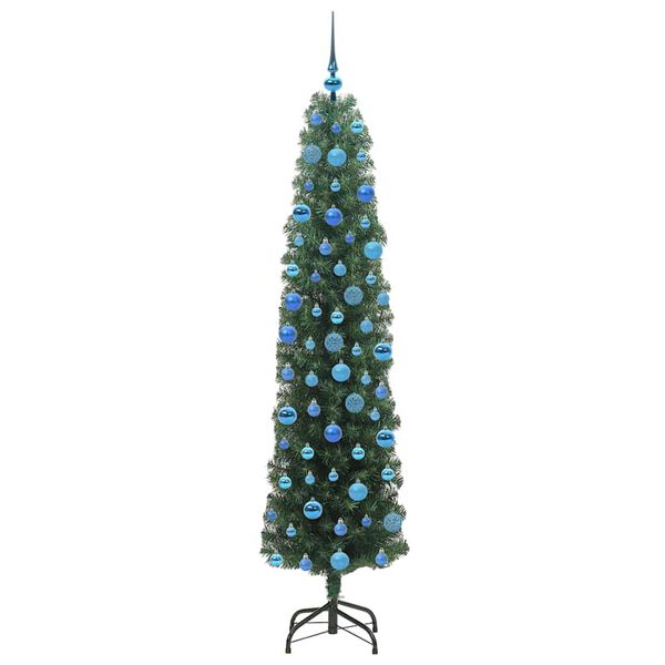 vidaXL Sapin de Noël artificiel Vert 180 cm PVC et acier et plastique
