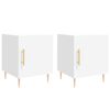 vidaXL Tables de chevet 2 pcs blanc 40x40x50 cm bois d&rsquo;ing&eacute;nierie