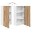 vidaXL Armoire suspendue Ch&ecirc;ne Artisan et Blanc 50 x 31 x 100 cm