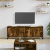 vidaXL Meuble TV Ch&ecirc;ne Fum&eacute; 140 x 36 x 49.5 cm Bois d'ing&eacute;nierie