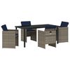 vidaXL Ensemble de salle &agrave; manger pour jardin 5 pcs Gris polyrotin