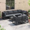 vidaXL Ensemble de canapé de jardin avec coussin 7 pcs Noir Aluminium