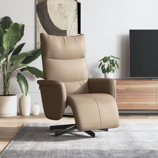vidaXL Fauteuil inclinable avec repose-pieds cappuccino similicuir