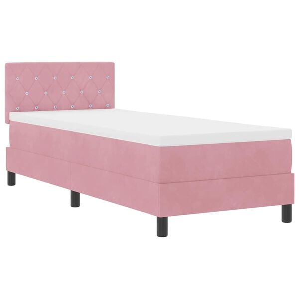 vidaXL Lit &agrave; ressorts avec matelas Rose 80 x 200 cm Velours