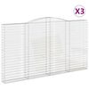vidaXL Paniers &agrave; gabions arqu&eacute;s 3 pcs 400x30x220/240 cm Fer galvanis&eacute;