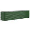 vidaXL Lit sur&eacute;lev&eacute; de jardin Acier galvanis&eacute; 296x80x68 cm Vert