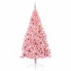 vidaXL Sapin de No&euml;l artificiel pr&eacute;-&eacute;clair&eacute; Rose 240 cm PVC