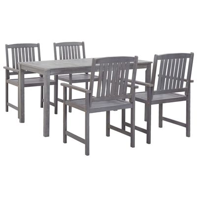 vidaXL Mobilier à dîner d'extérieur 5 pcs Gris Bois d'acacia solide