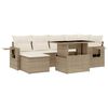 vidaXL Salon de jardin avec coussins 7 pcs beige r&eacute;sine tress&eacute;e