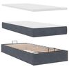 vidaXL Cadre de lit ottoman et matelas gris fonc&eacute; 90x200 cm velours