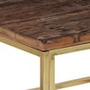 vidaXL Table basse dor&eacute; acier inoxydable et bois de m&eacute;l&egrave;ze massif