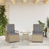 vidaXL Chaises inclinables de jardin lot de 2 beige résine tressée