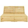 vidaXL Chaise longue double avec coussins Bois de pin impr&eacute;gn&eacute;