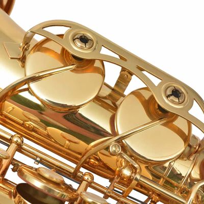 vidaXL Saxophone alto laiton jaune avec laque dorée Eb