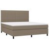 vidaXL Sommier &agrave; lattes de lit avec matelas Taupe 180x200 cm Tissu