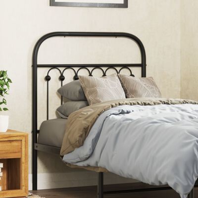 vidaXL Tête de lit métal noir 75 cm