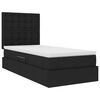 vidaXL Lit avec rangement et matelas Noir 90 x 190 cm Polyester