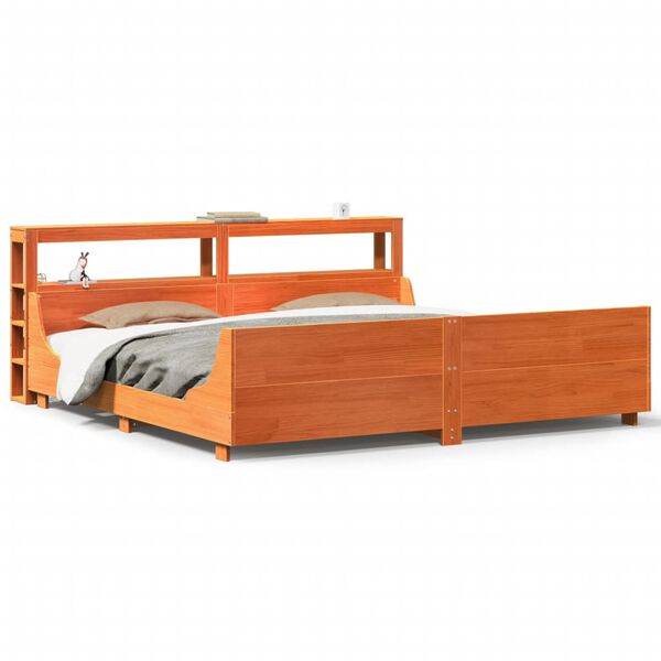vidaXL Cadre de lit sans matelas cire marron 180x200cm bois pin massif